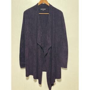 Barefoot Dreams Bamboo Chic Lite Waterfall Open Cardigan S/M Purple Ultra Soft
